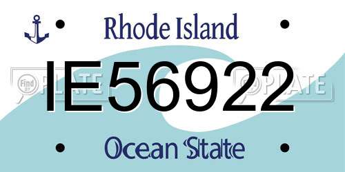 IE56922 Rhode Island License Plate