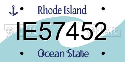 IE57452 Rhode Island License Plate