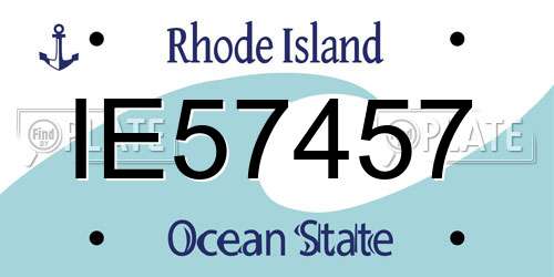 IE57457 Rhode Island License Plate
