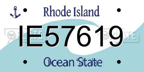 IE57619 Rhode Island License Plate
