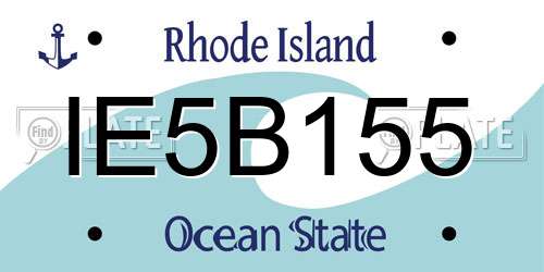 IE5B155 Rhode Island License Plate