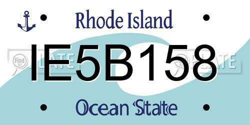 IE5B158 Rhode Island License Plate