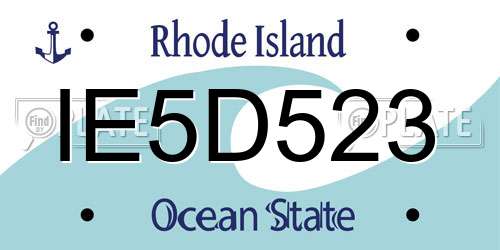 IE5D523 Rhode Island License Plate