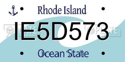 IE5D573 Rhode Island License Plate