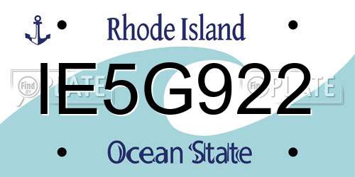 IE5G922 Rhode Island License Plate