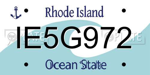 IE5G972 Rhode Island License Plate