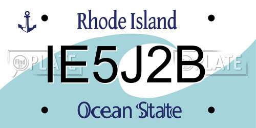 IE5J2B Rhode Island License Plate