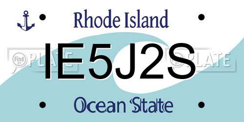 IE5J2S Rhode Island License Plate