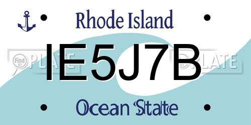 IE5J7B Rhode Island License Plate