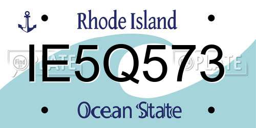 IE5Q573 Rhode Island License Plate