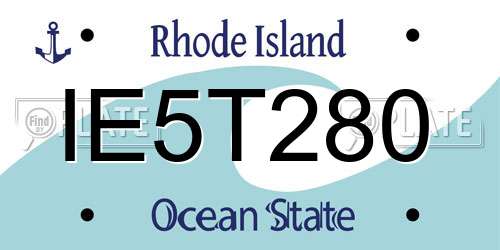 IE5T280 Rhode Island License Plate