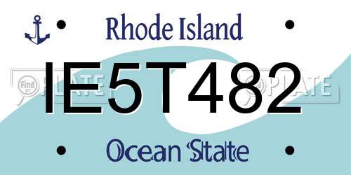 IE5T482 Rhode Island License Plate