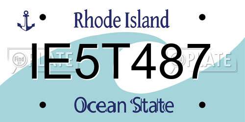 IE5T487 Rhode Island License Plate