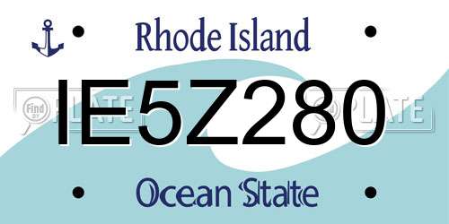 IE5Z280 Rhode Island License Plate