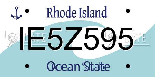 IE5Z595 Rhode Island License Plate