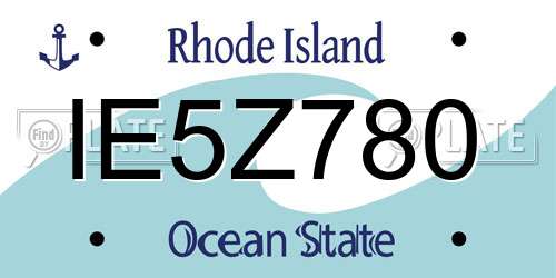 IE5Z780 Rhode Island License Plate