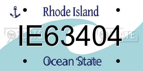 IE63404 Rhode Island License Plate