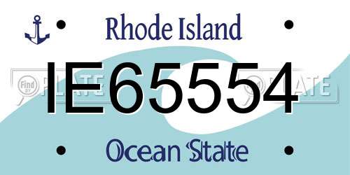 IE65554 Rhode Island License Plate