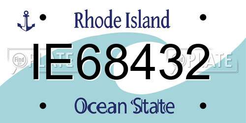 IE68432 Rhode Island License Plate