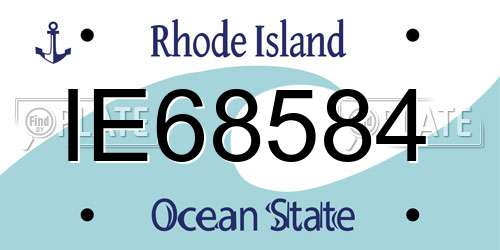 IE68584 Rhode Island License Plate
