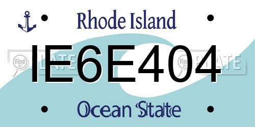 IE6E404 Rhode Island License Plate