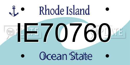 IE70760 Rhode Island License Plate