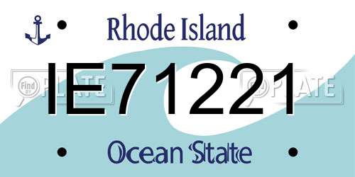 IE71221 Rhode Island License Plate
