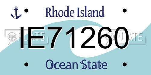 IE71260 Rhode Island License Plate