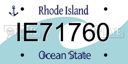 IE71760 Rhode Island License Plate