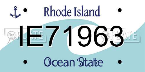 IE71963 Rhode Island License Plate