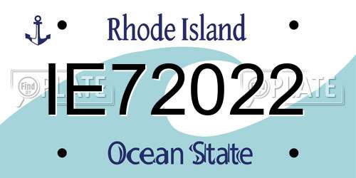 IE72022 Rhode Island License Plate