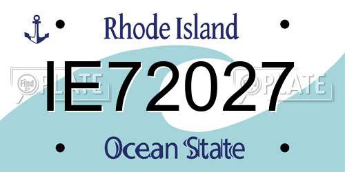 IE72027 Rhode Island License Plate