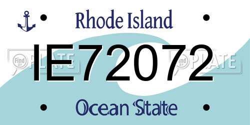 IE72072 Rhode Island License Plate