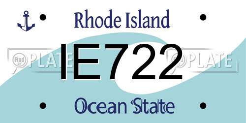 IE722 Rhode Island License Plate