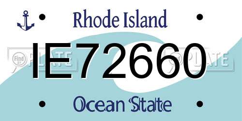 IE72660 Rhode Island License Plate