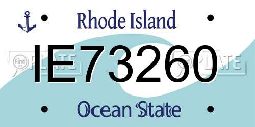 IE73260 Rhode Island License Plate