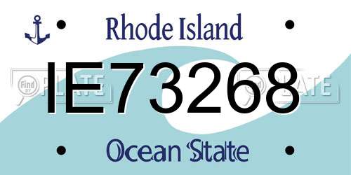 IE73268 Rhode Island License Plate
