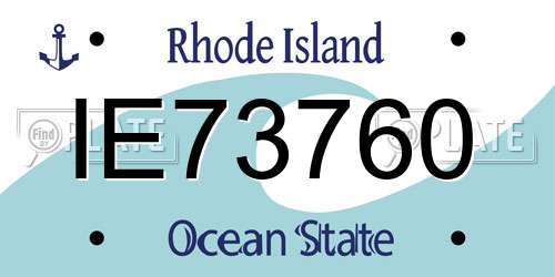 IE73760 Rhode Island License Plate
