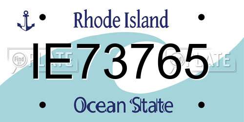 IE73765 Rhode Island License Plate