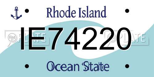 IE74220 Rhode Island License Plate