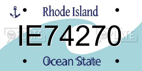 IE74270 Rhode Island License Plate