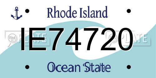 IE74720 Rhode Island License Plate