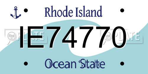 IE74770 Rhode Island License Plate