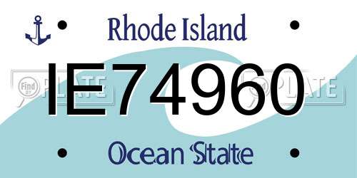 IE74960 Rhode Island License Plate