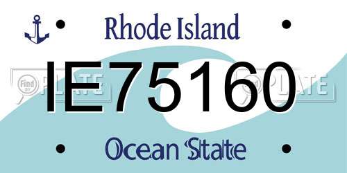 IE75160 Rhode Island License Plate