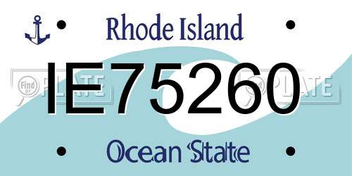IE75260 Rhode Island License Plate