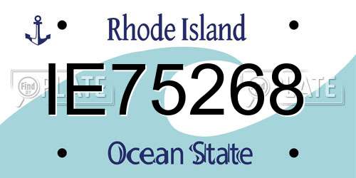 IE75268 Rhode Island License Plate