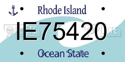 IE75420 Rhode Island License Plate