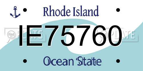 IE75760 Rhode Island License Plate