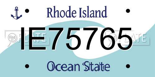 IE75765 Rhode Island License Plate